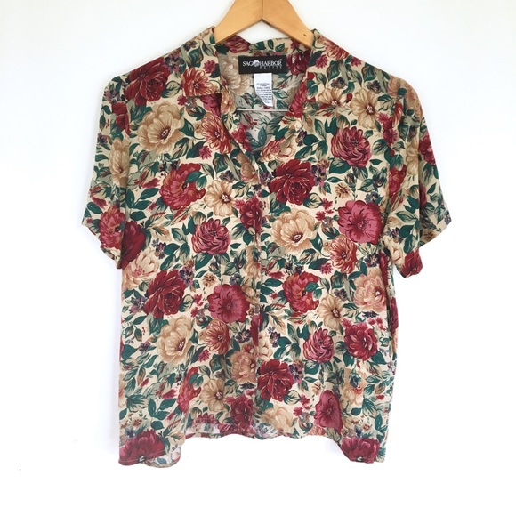 Vintage floral rayon button down - Picture 5 of 13